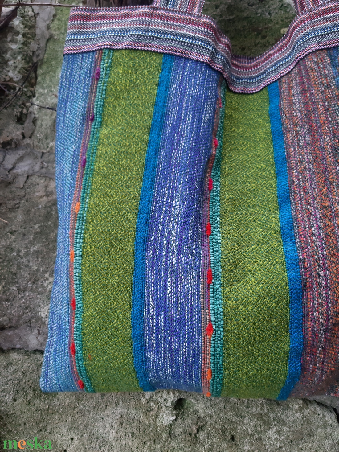 Sóskazöld-petrol pakolós   - táska & tok - bevásárlás & shopper táska - shopper, textiltáska, szatyor - Meska.hu