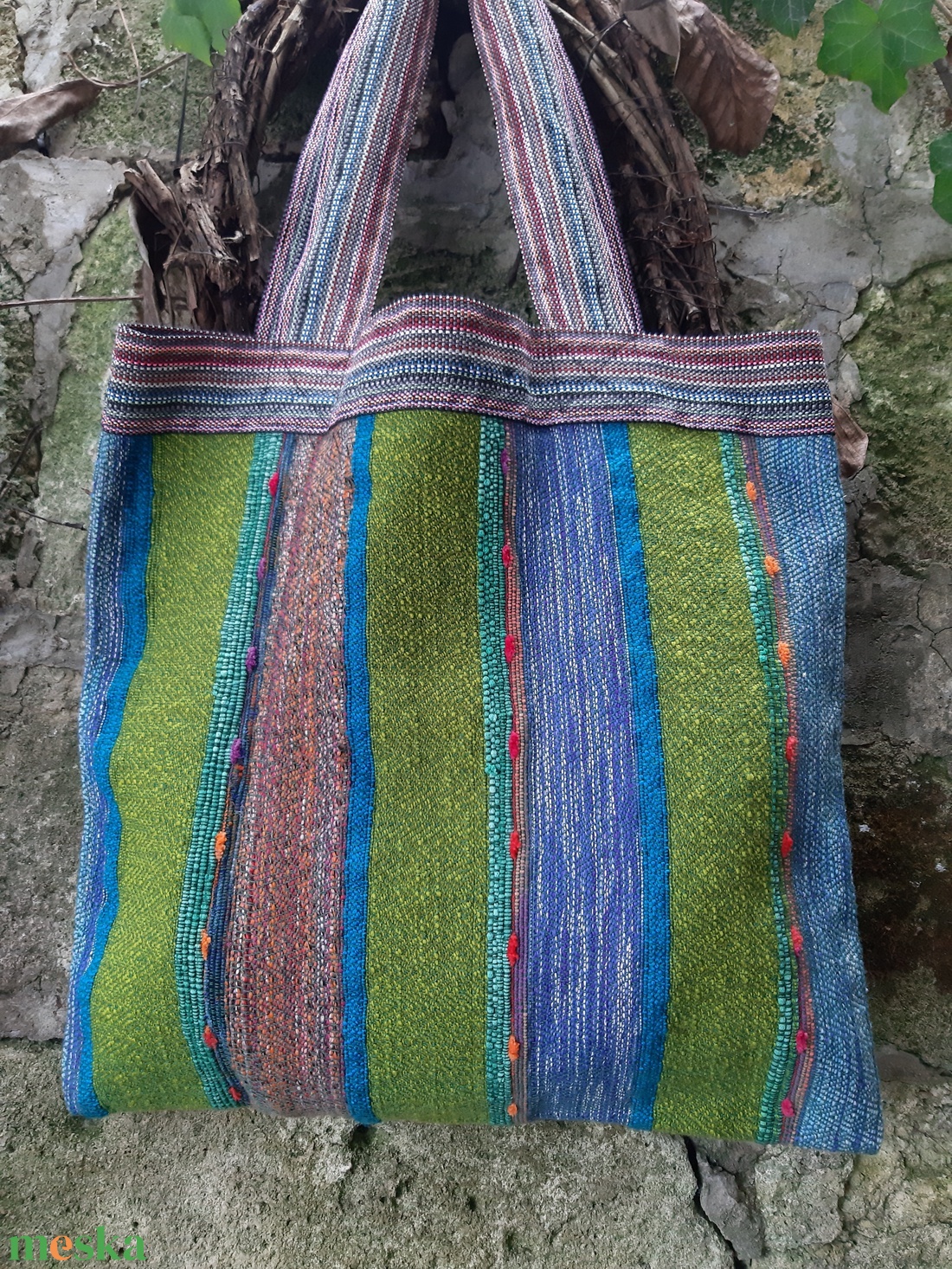 Sóskazöld-petrol pakolós   - táska & tok - bevásárlás & shopper táska - shopper, textiltáska, szatyor - Meska.hu