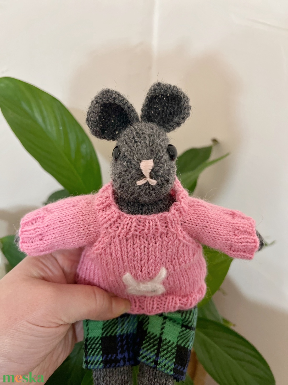 Kézzel kötött húsvéti nyuszi � 23 cm - ünnepi díszek, dekorációk - húsvéti díszek és dekorációk - húsvéti asztaldíszek - Meska.hu