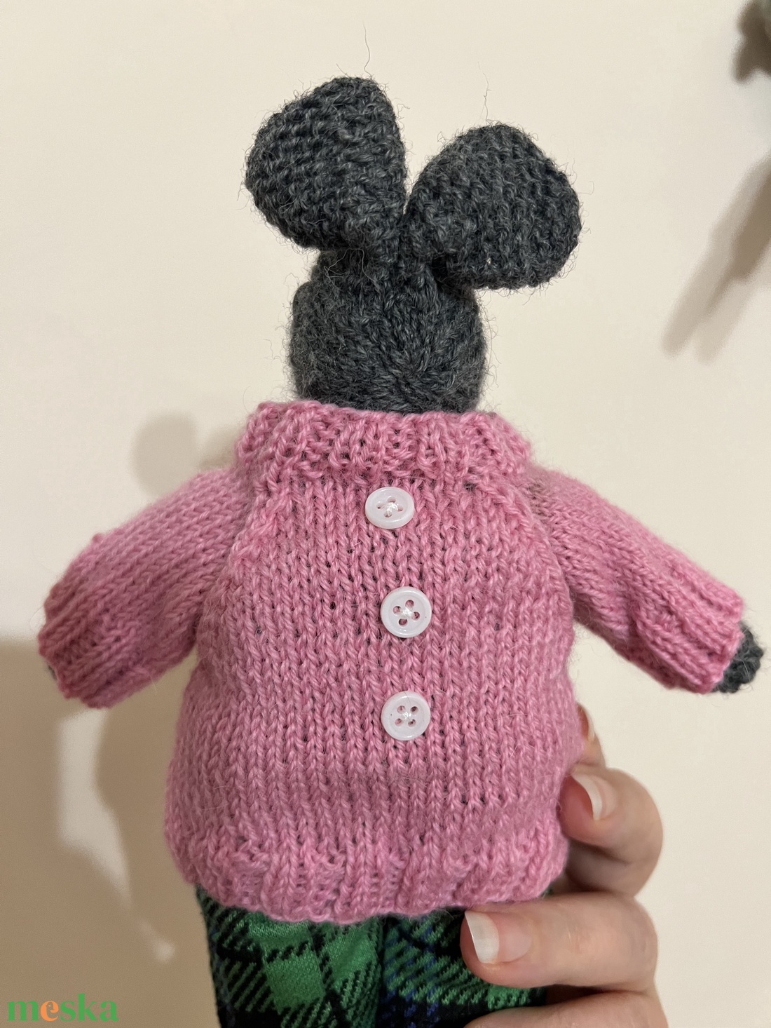 Kézzel kötött húsvéti nyuszi � 23 cm - ünnepi díszek, dekorációk - húsvéti díszek és dekorációk - húsvéti asztaldíszek - Meska.hu