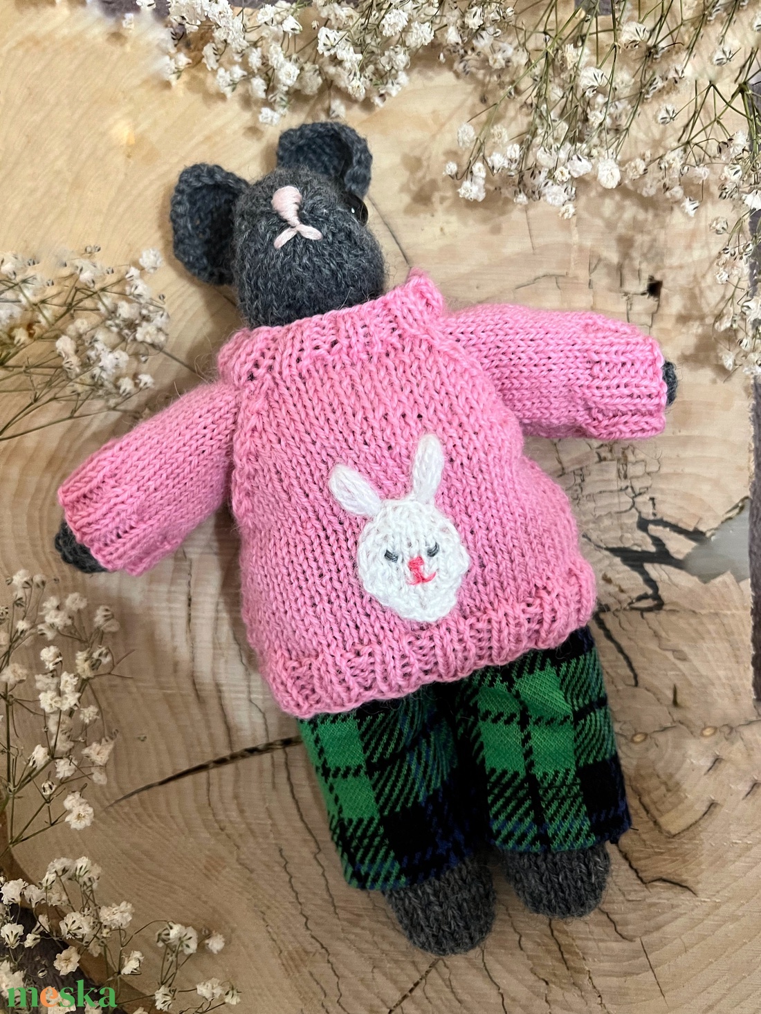 Kézzel kötött húsvéti nyuszi � 23 cm - ünnepi díszek, dekorációk - húsvéti díszek és dekorációk - húsvéti asztaldíszek - Meska.hu