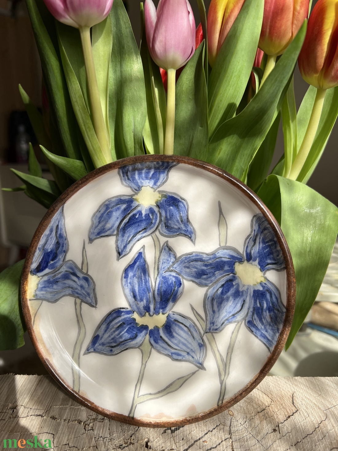 Kézzel készített kerámia desszertes tányér � Irisz 15 cm - otthon & életmód - konyhafelszerelés, tálalás - tálalás - tányér & étkészlet - Meska.hu