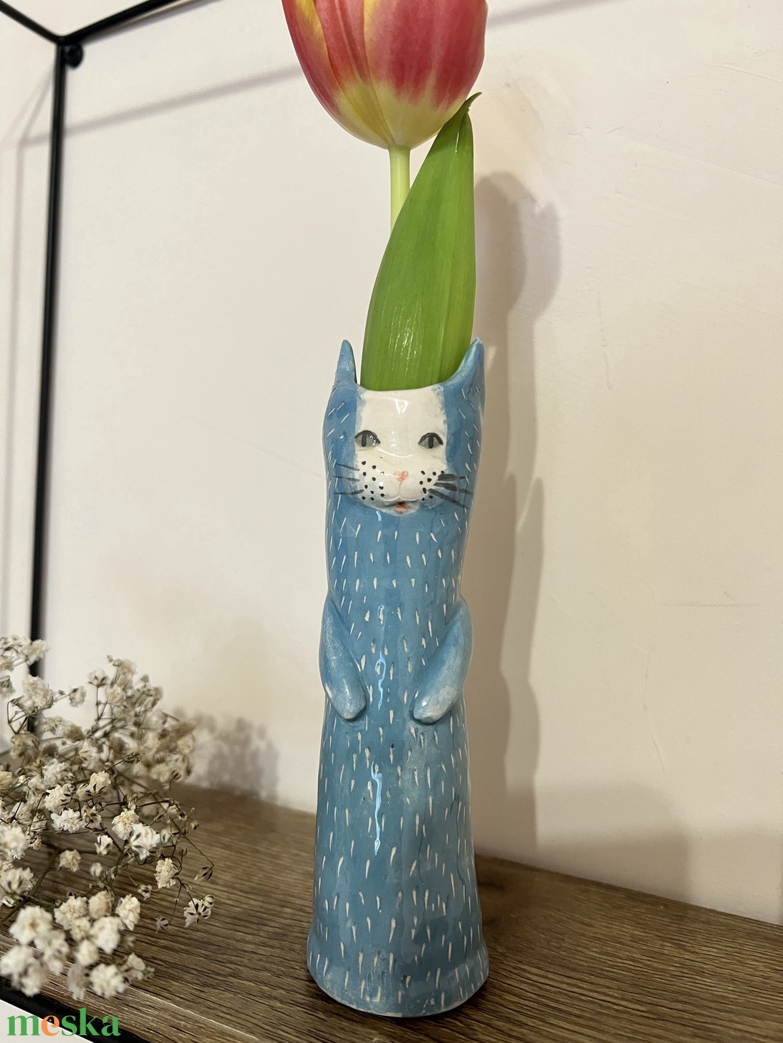 Váza Macska 14 cm - otthon & életmód - virágdekoráció - virágtartó - váza - Meska.hu