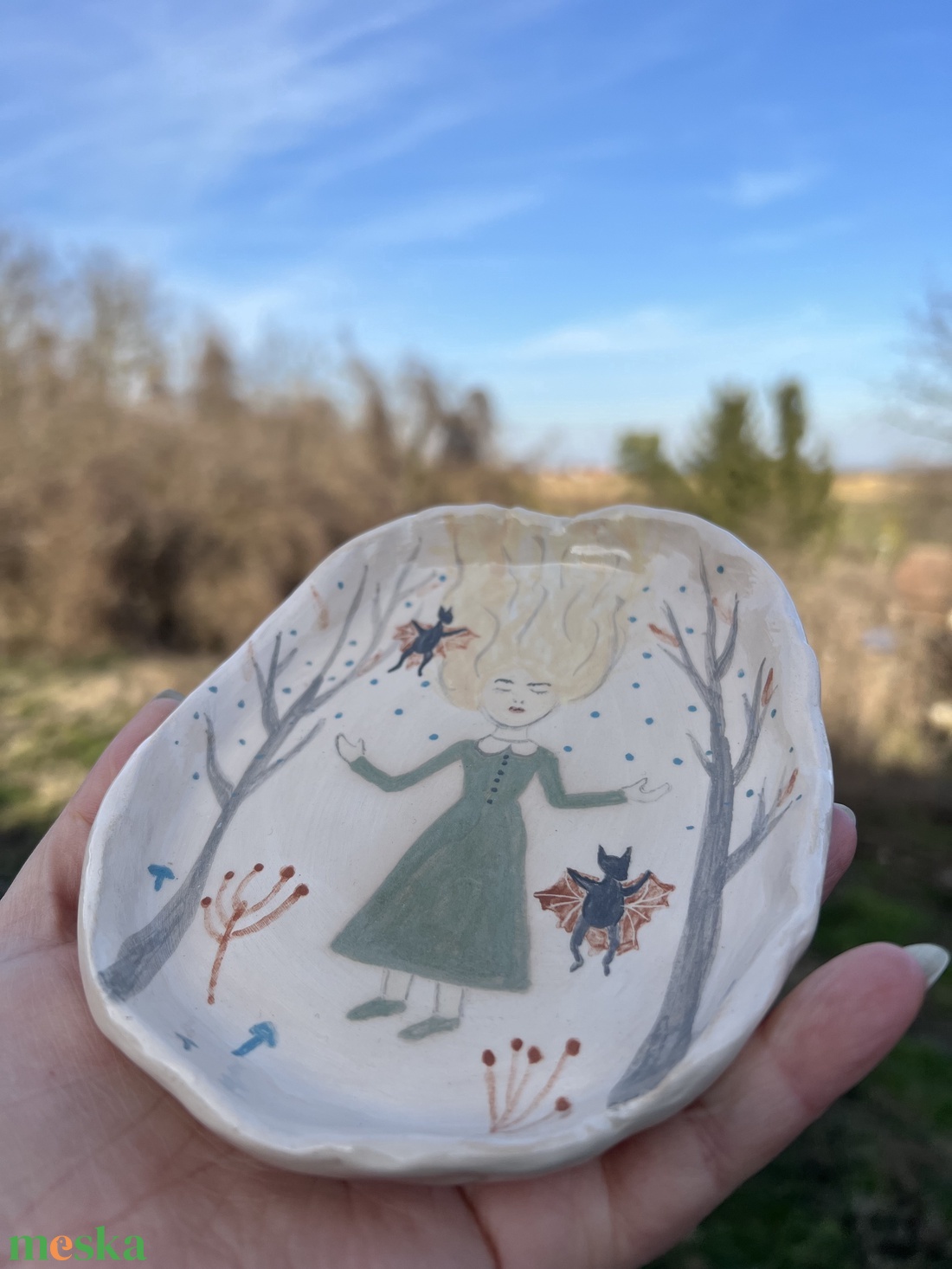 Kézzel készített kerámia tálka  - otthon & életmód - konyhafelszerelés, tálalás - tálalás - tányér & étkészlet - Meska.hu