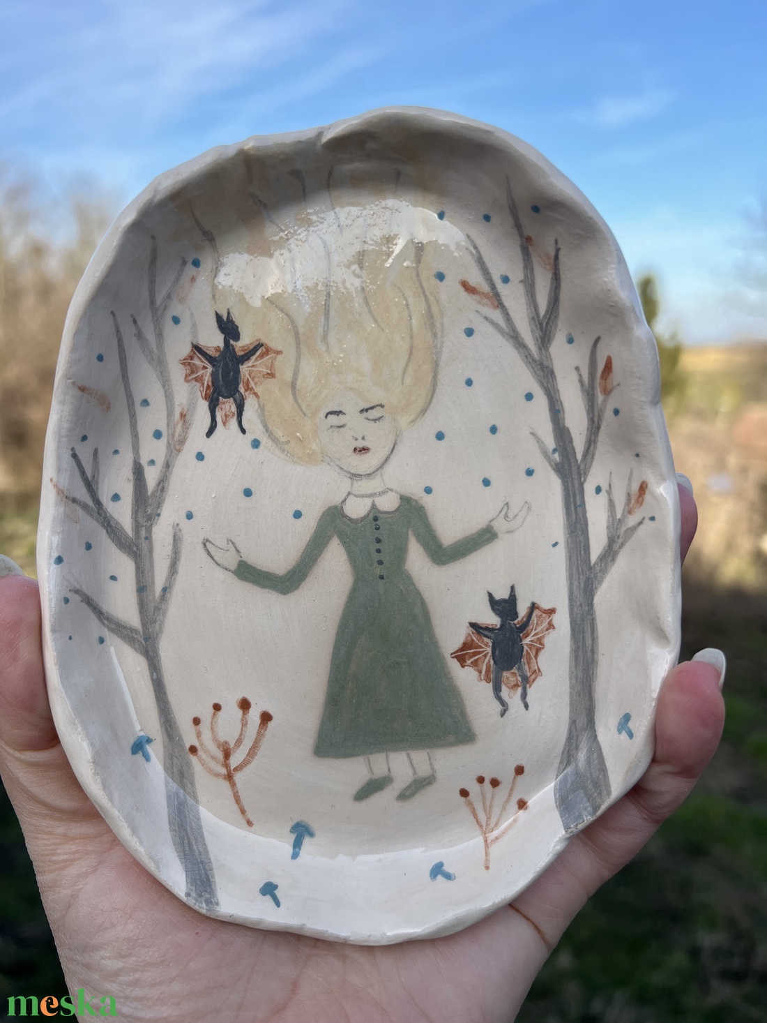 Kézzel készített kerámia tálka  - otthon & életmód - konyhafelszerelés, tálalás - tálalás - tányér & étkészlet - Meska.hu