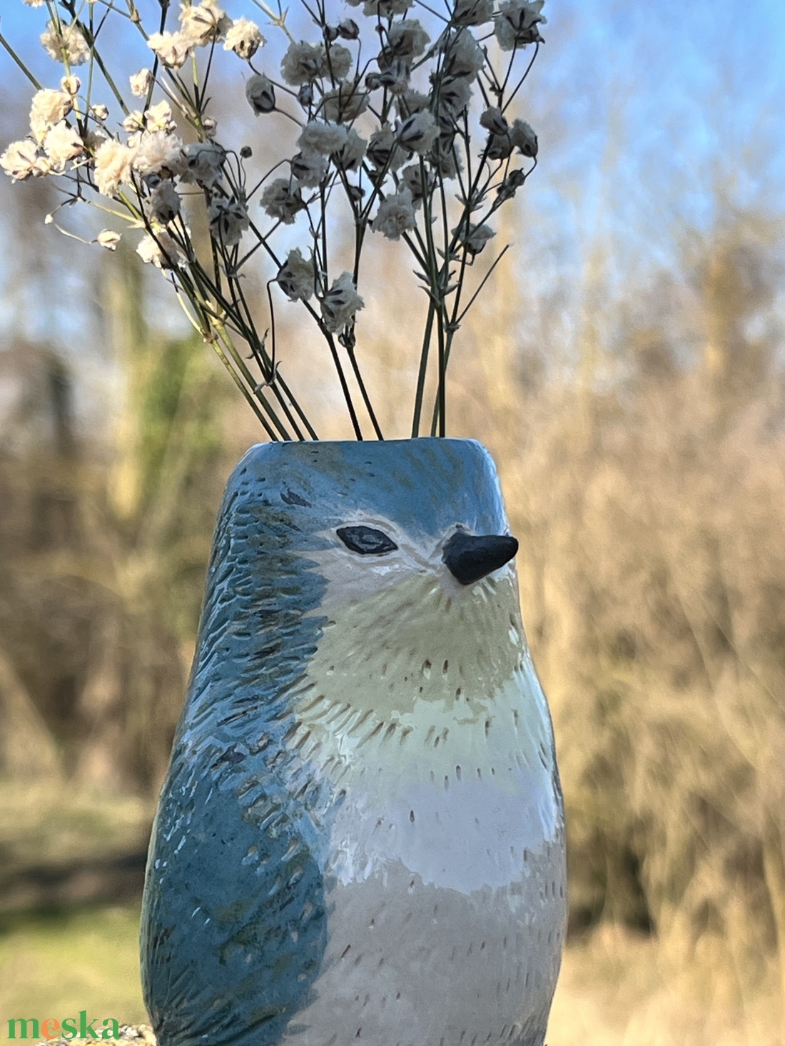 Tavaszi Hírnök � Kézzel festett kerámia madárka váza - otthon & életmód - virágdekoráció - virágtartó - váza - Meska.hu