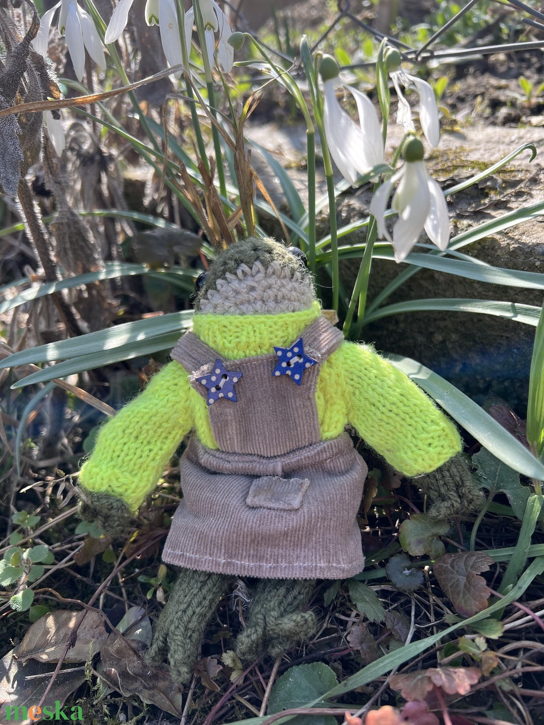 Béka kordbársony ruhában  - otthon & életmód - dekoráció - dísztárgy - Meska.hu