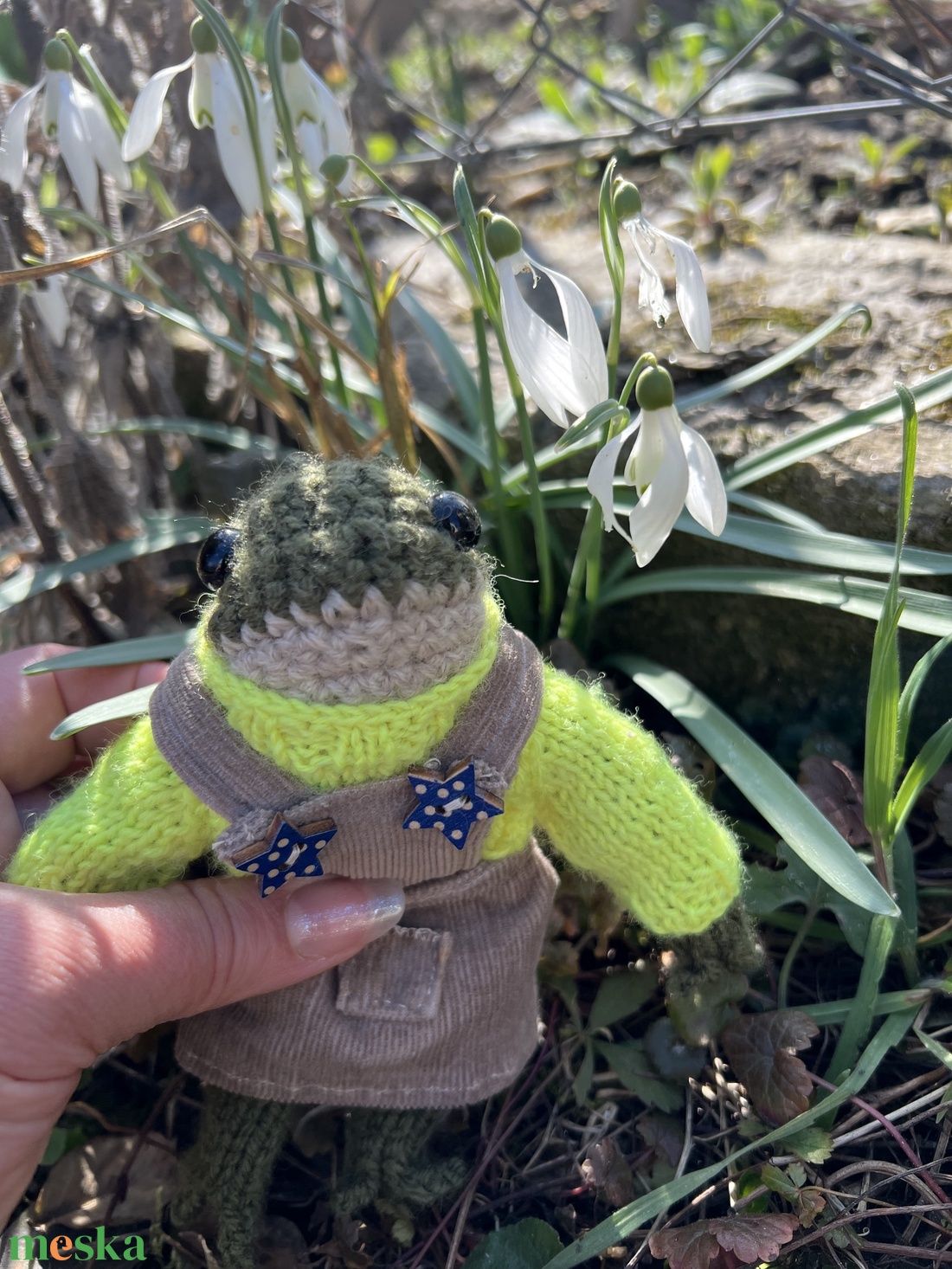 Béka kordbársony ruhában  - otthon & életmód - dekoráció - dísztárgy - Meska.hu