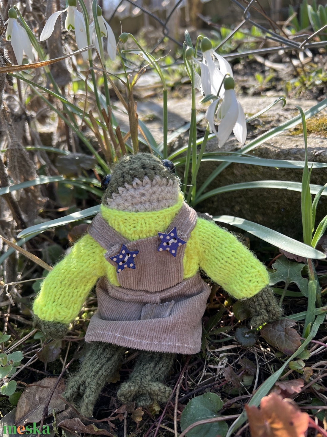 Béka kordbársony ruhában  - otthon & életmód - dekoráció - dísztárgy - Meska.hu
