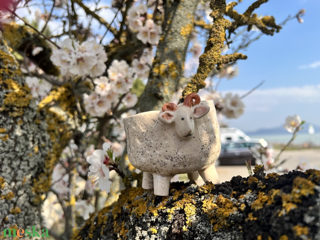 Kézműves kerámia Bárányka - otthon & életmód - virágdekoráció - virágtartó - váza - Meska.hu