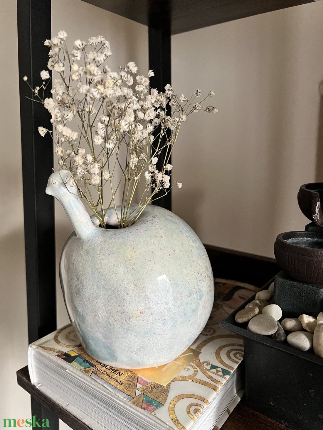 Kézműves Páva egyedi kerámia váza - otthon & életmód - virágdekoráció - virágtartó - váza - Meska.hu