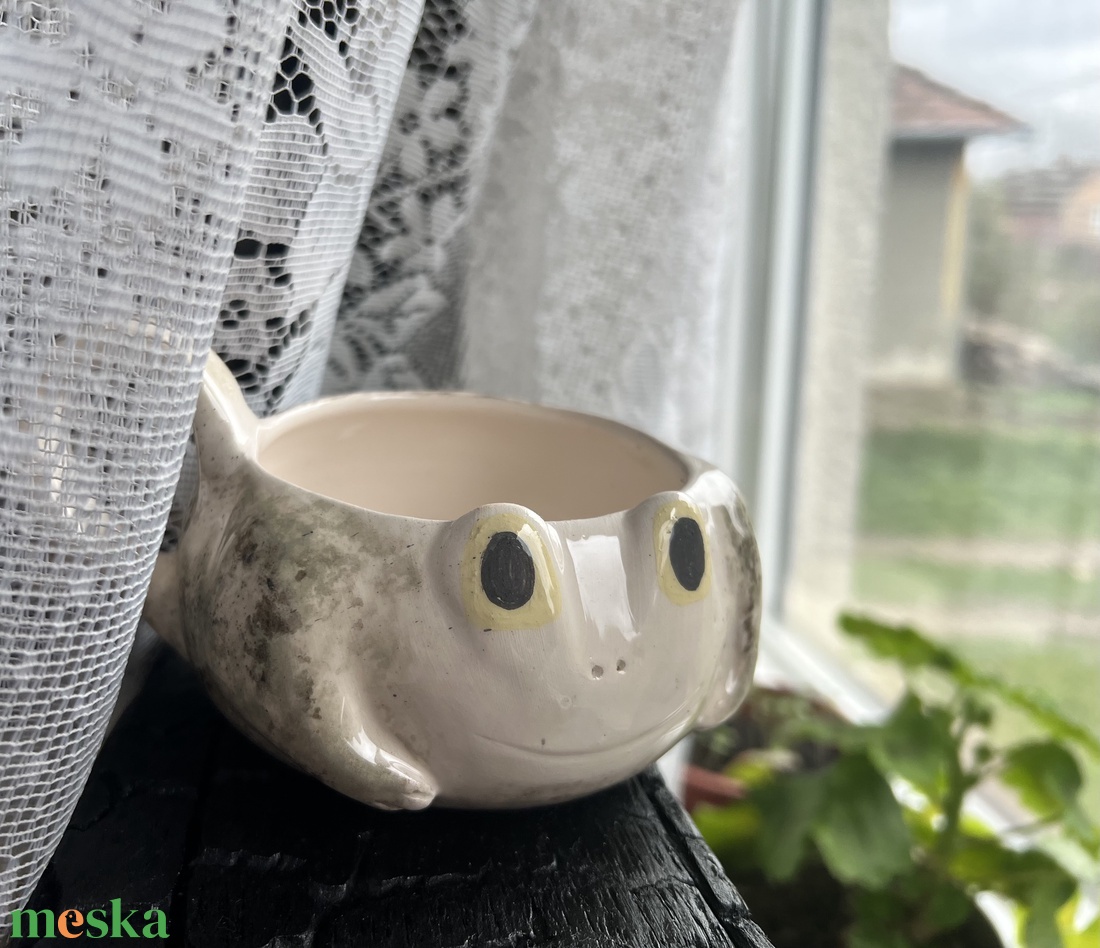 Vidám béka bögre � tökéletes ajándék, kb  200 ml - otthon & életmód - konyhafelszerelés, tálalás - tálalás - bögre & csésze - Meska.hu