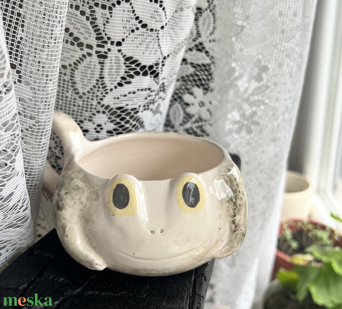 Vidám béka bögre � tökéletes ajándék, kb  200 ml - otthon & életmód - konyhafelszerelés, tálalás - tálalás - bögre & csésze - Meska.hu