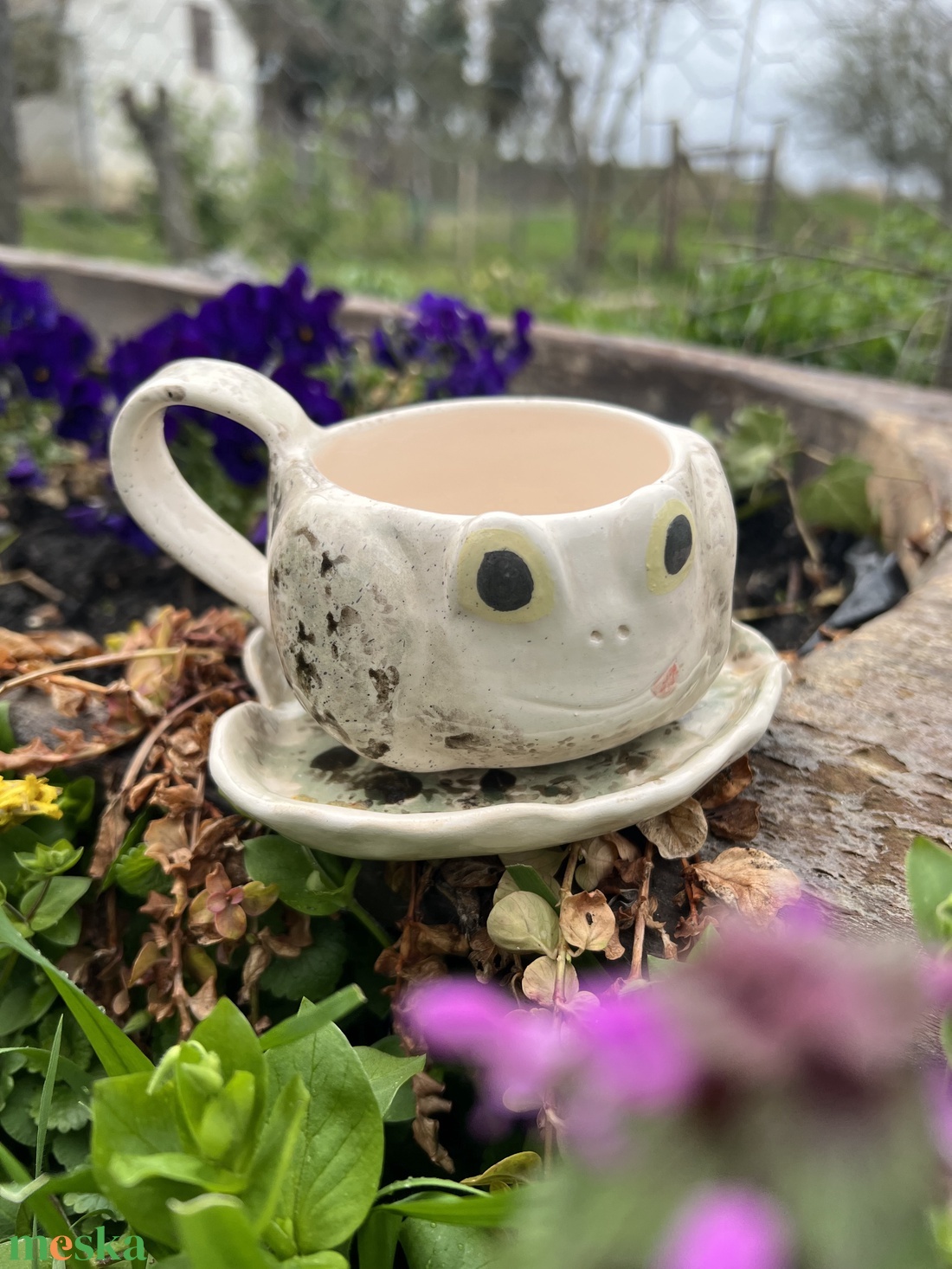 Mini Békás Eszpresszó Készlet � Bögre és Kistányér (180 ml) - otthon & életmód - konyhafelszerelés, tálalás - tálalás - bögre & csésze - Meska.hu