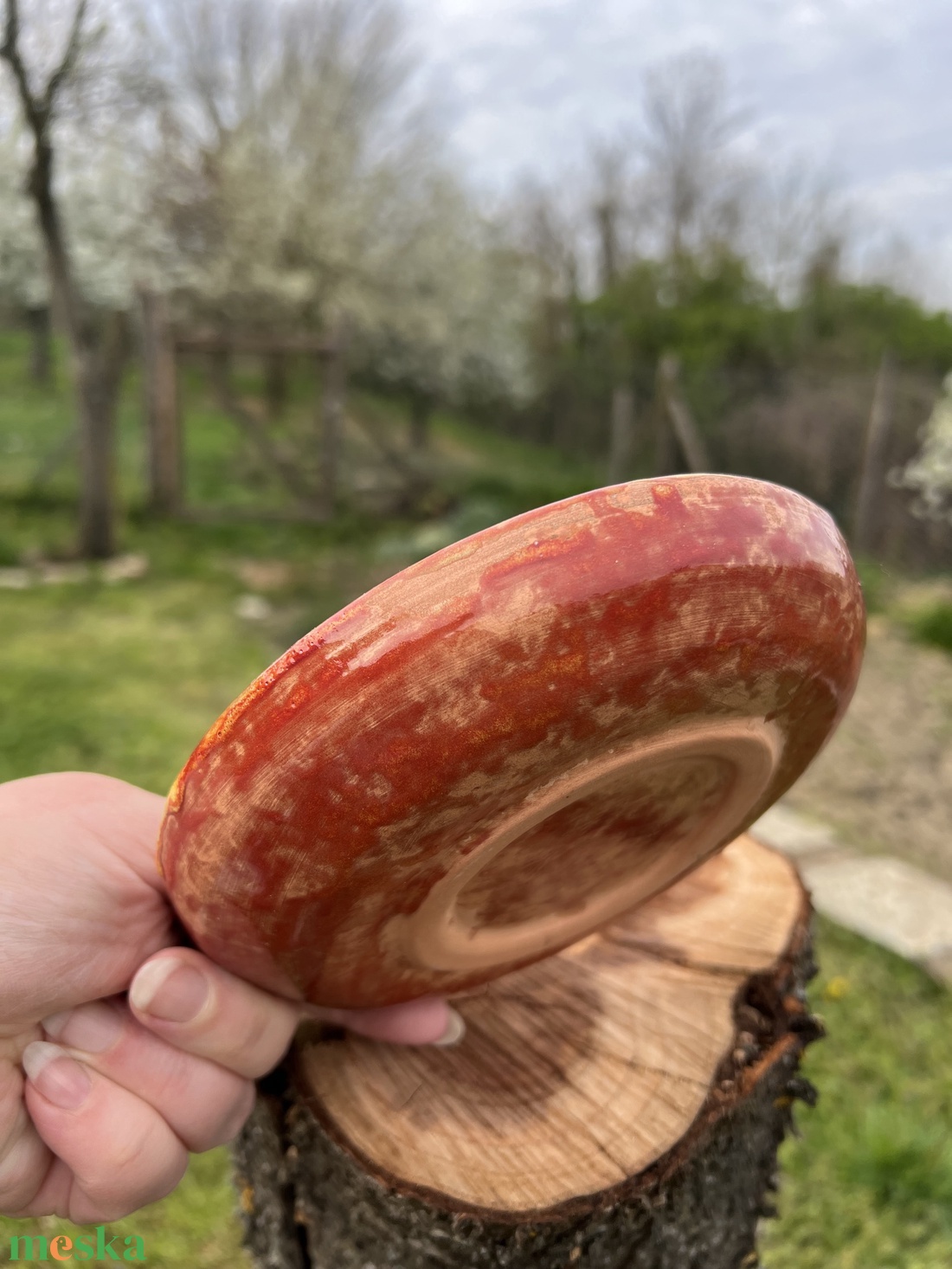 Kézzel festett kerámia tál � �Vidám békák  15 cm Béka rajongóknak - otthon & életmód - konyhafelszerelés, tálalás - tálalás - tányér & étkészlet - Meska.hu