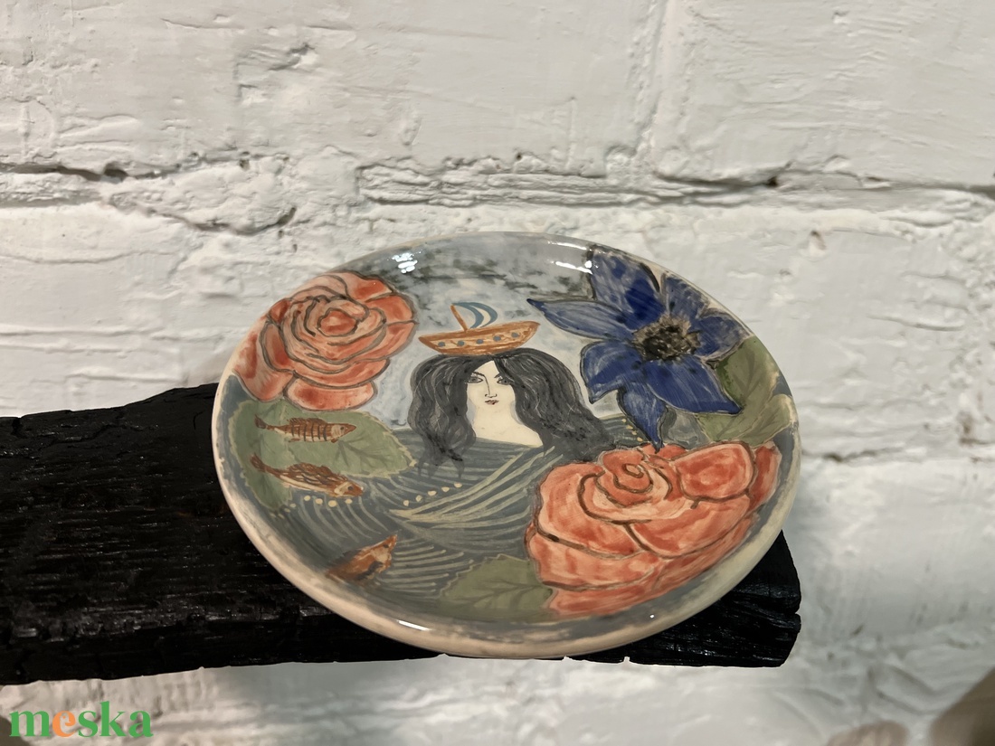 Kerámia desszert tányér  - otthon & életmód - konyhafelszerelés, tálalás - tálalás - tányér & étkészlet - Meska.hu