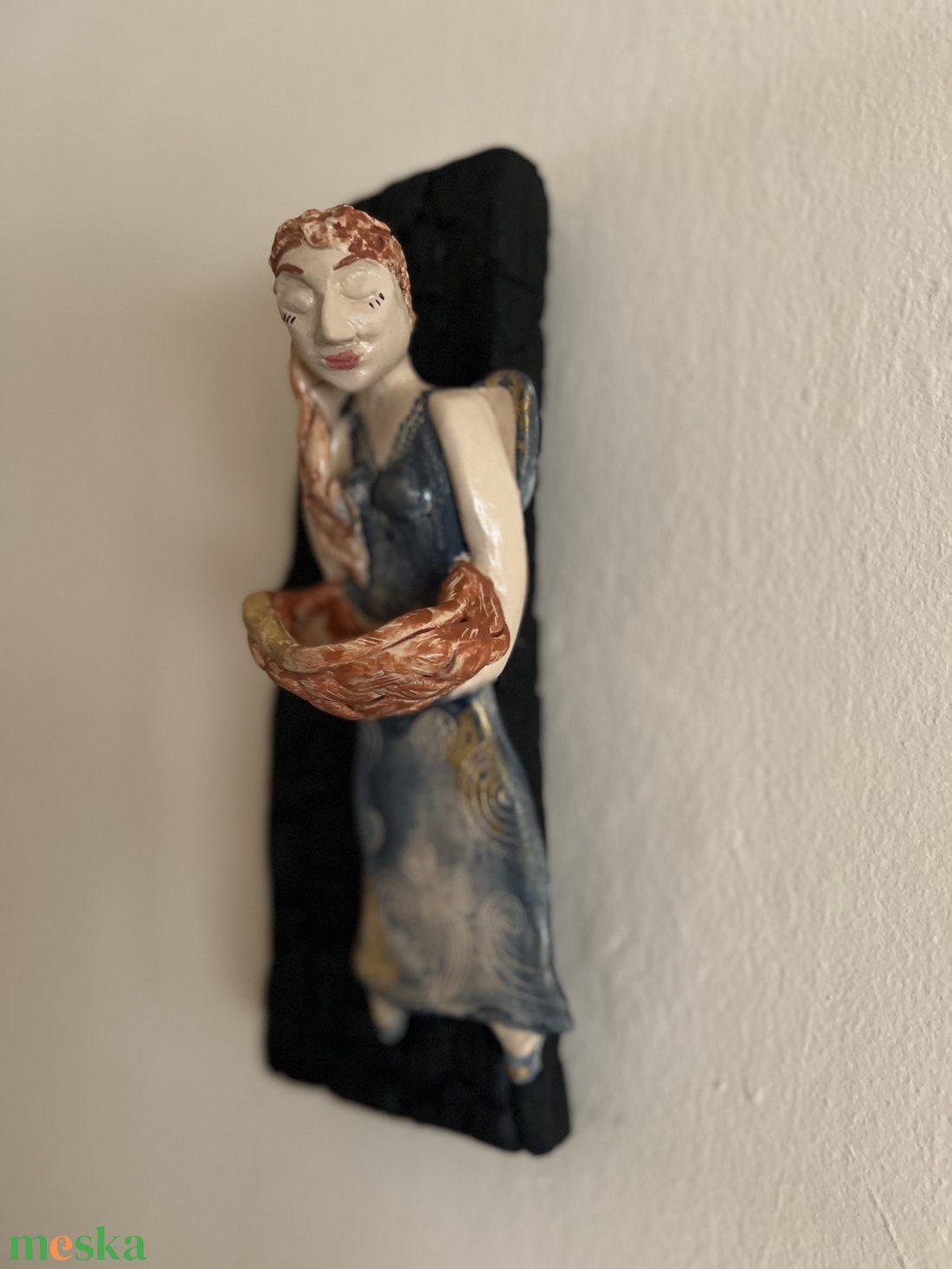 Kerámia angyal - otthon & életmód - dekoráció - fali és függő dekoráció - falra akasztható dekor - Meska.hu