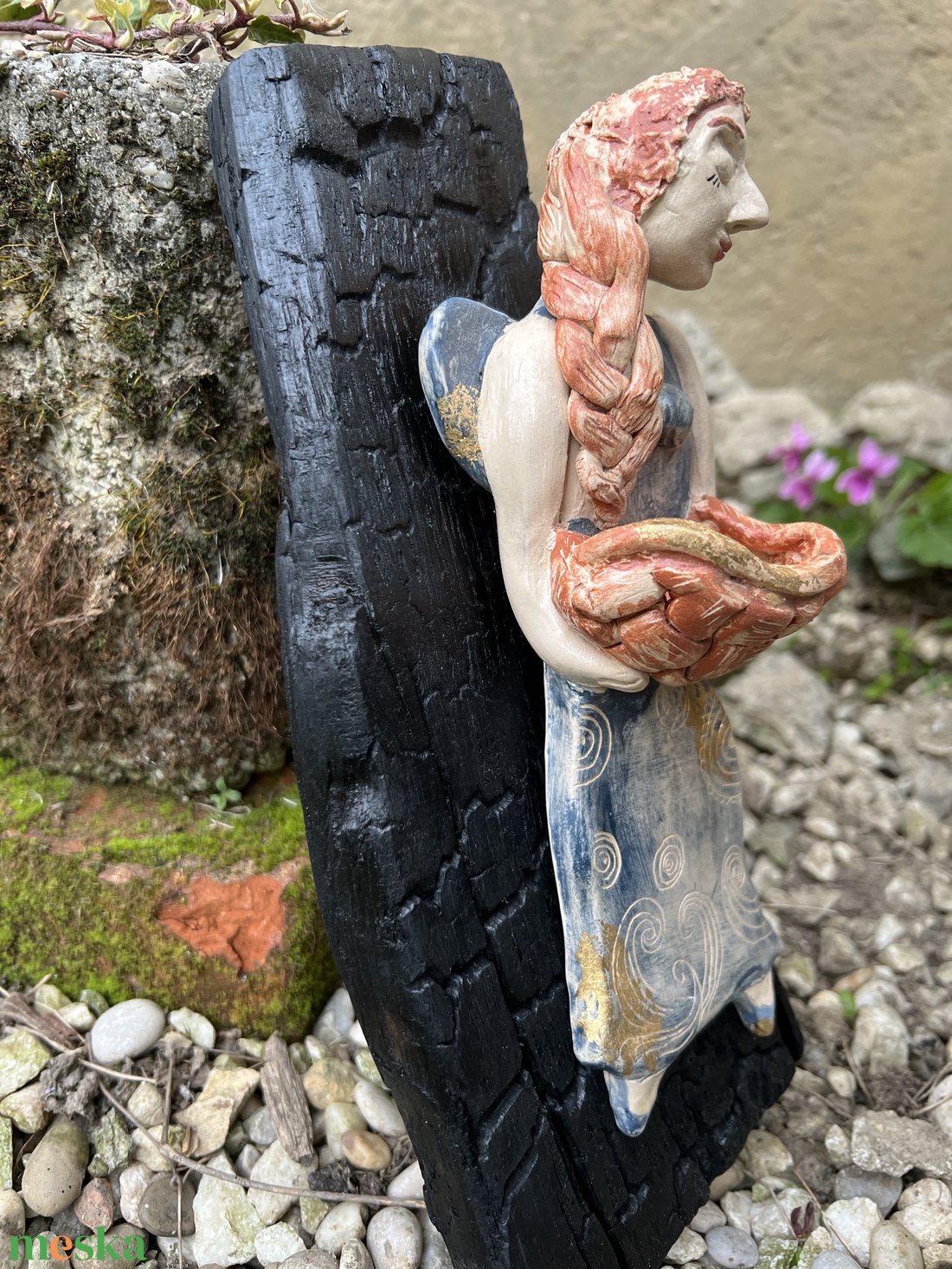 Kerámia angyal - otthon & életmód - dekoráció - fali és függő dekoráció - falra akasztható dekor - Meska.hu