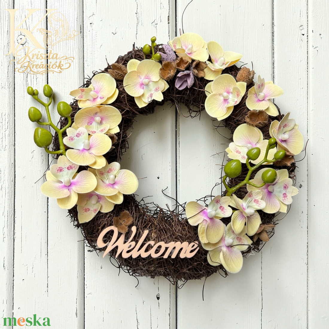 Tavaszi kopogtató - otthon & életmód - dekoráció - ajtó- és ablak dekoráció - ajtódísz & kopogtató - Meska.hu