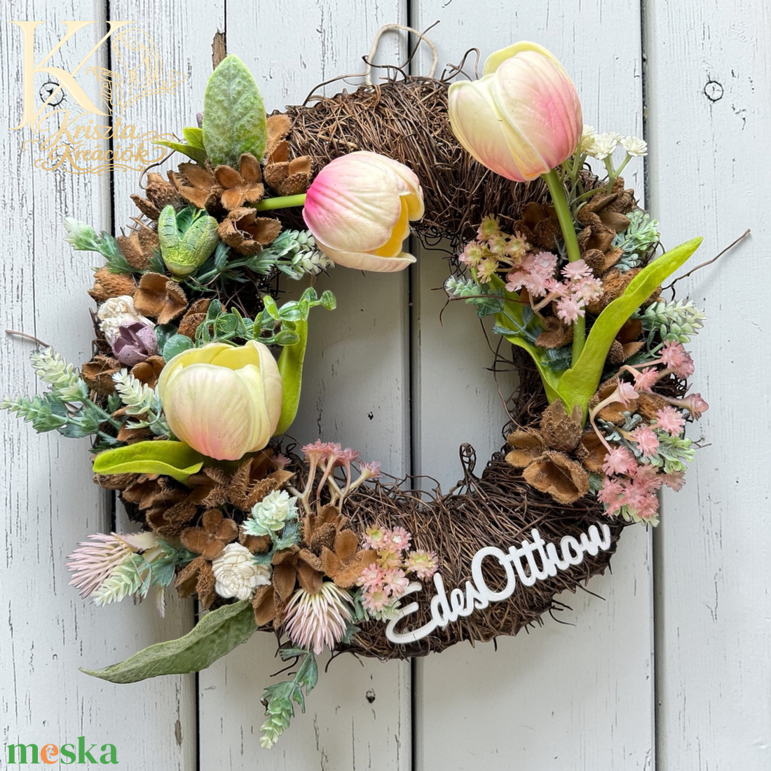 � Tavaszi ajtódísz� - otthon & életmód - dekoráció - ajtó- és ablak dekoráció - ablakdísz - Meska.hu