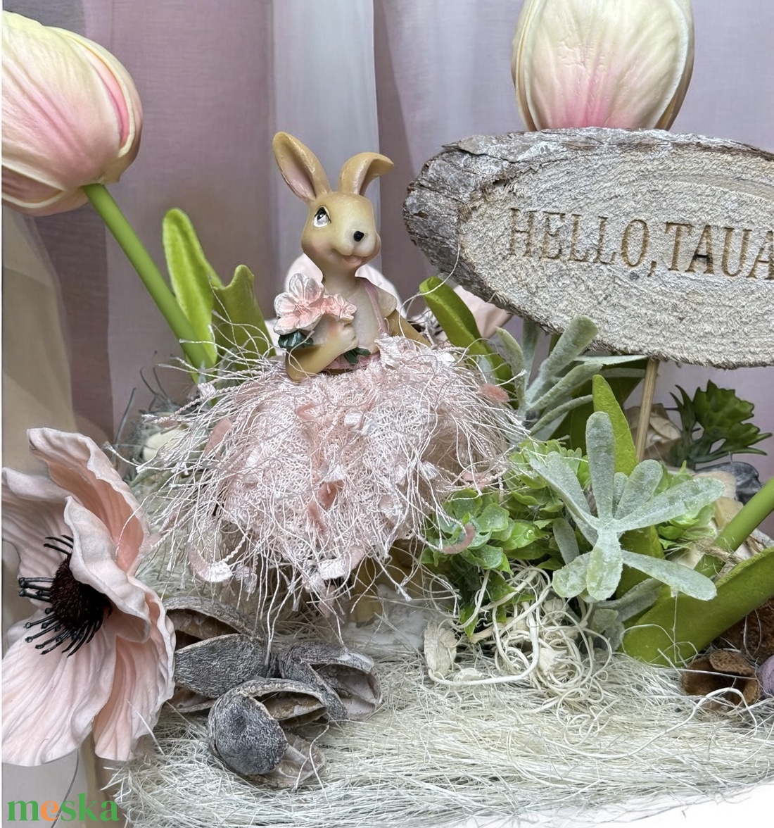 �� Tavasztündér Nyuszi dekor �� - otthon & életmód - dekoráció - asztal és polc dekoráció - asztaldísz - Meska.hu