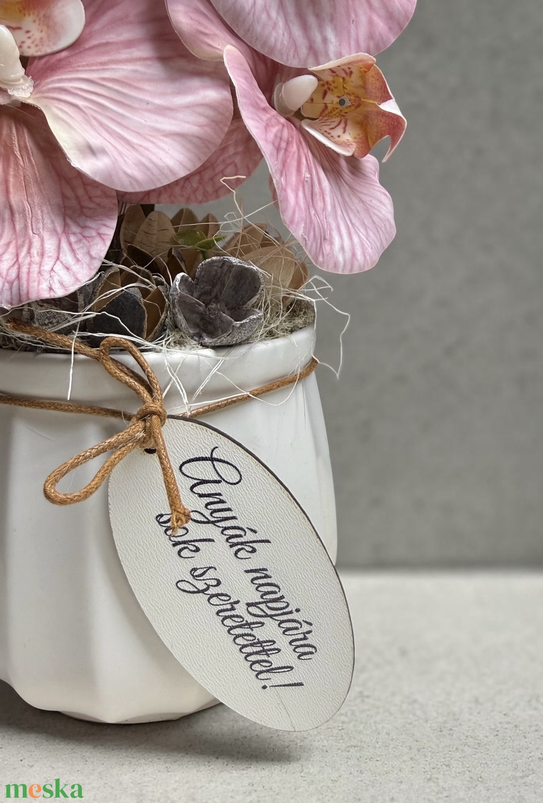  Anyák napi orchidea dekor � rózsaszín elegancia  - otthon & életmód - dekoráció - asztal és polc dekoráció - asztaldísz - Meska.hu