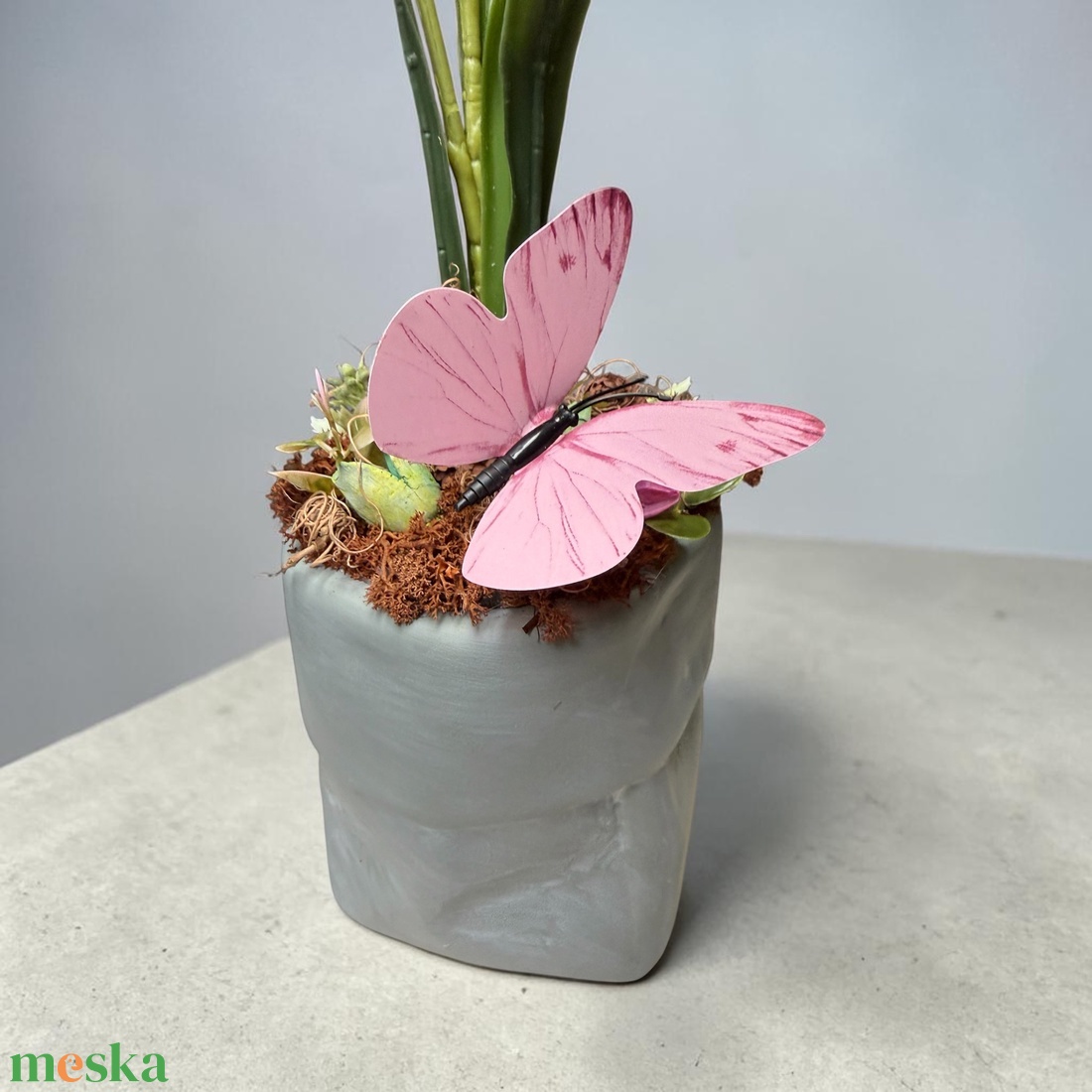  Orchideás asztaldísz pillangóval � elegáns, modern dekoráció  - otthon & életmód - dekoráció - asztal és polc dekoráció - asztaldísz - Meska.hu