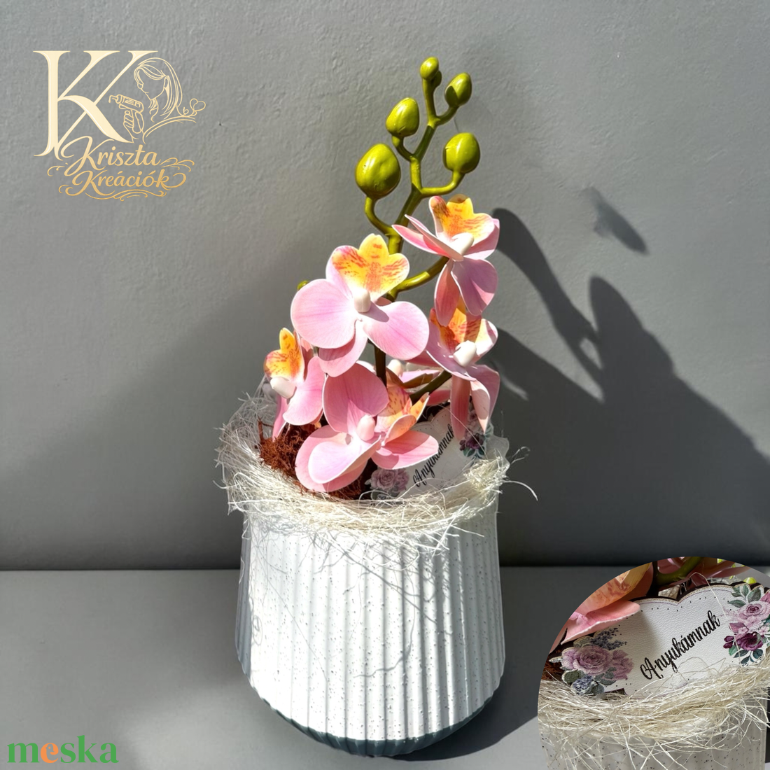 Orchideás asztaldísz � finom elegancia anyák napjára  - otthon & életmód - dekoráció - asztal és polc dekoráció - asztaldísz - Meska.hu