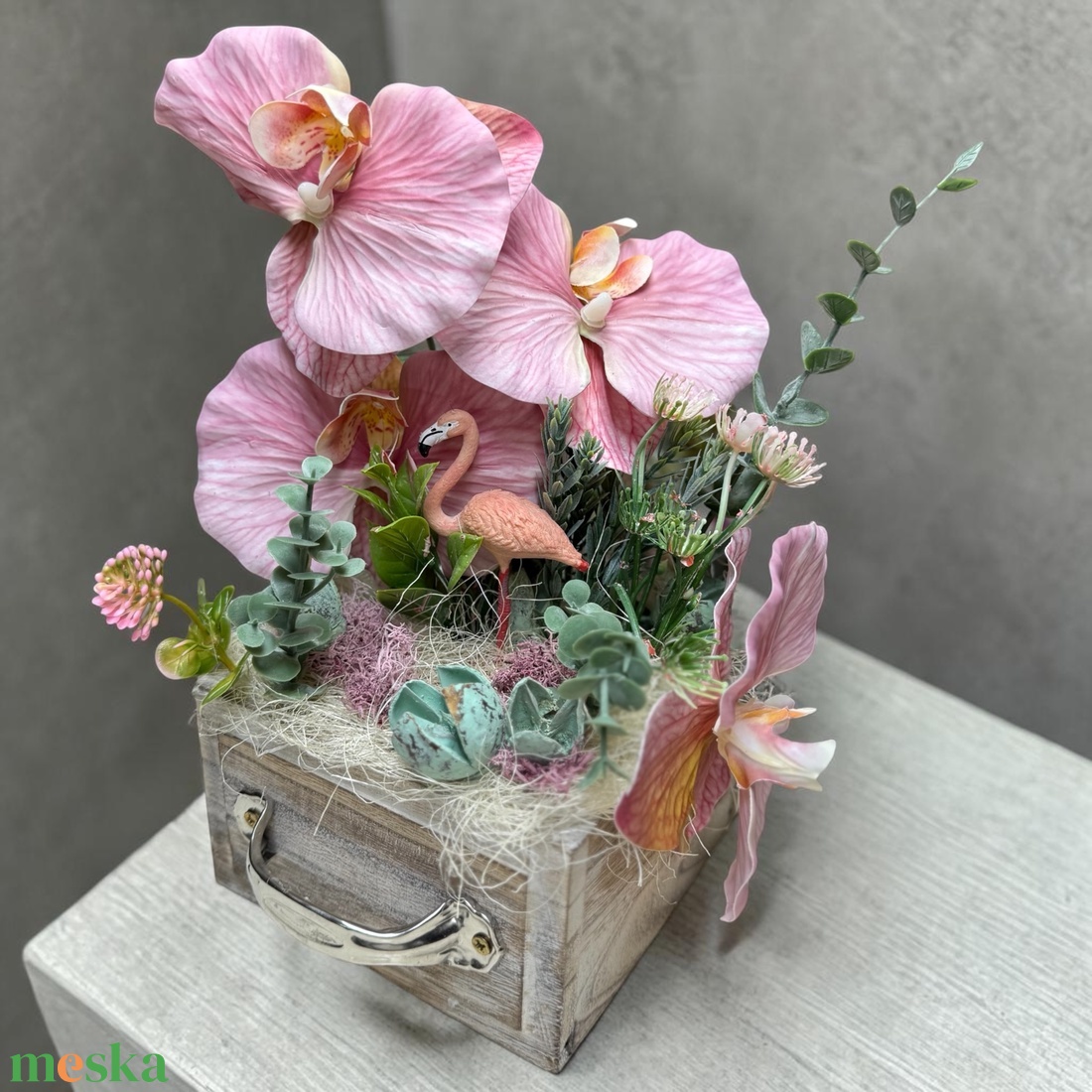 � Flamingó Orchidea Box  - otthon & életmód - dekoráció - asztal és polc dekoráció - asztaldísz - Meska.hu