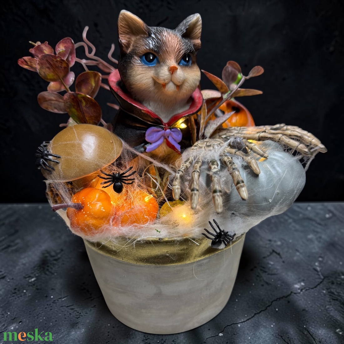 LED-es Halloween asztaldísz - otthon & életmód - dekoráció - asztal és polc dekoráció - asztaldísz - Meska.hu