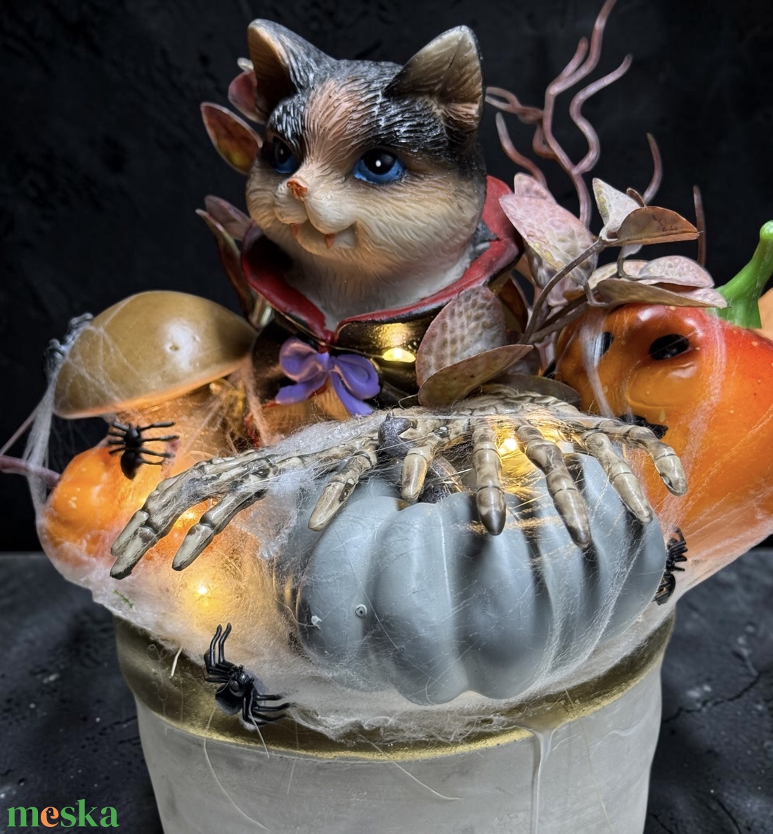 LED-es Halloween asztaldísz - otthon & életmód - dekoráció - asztal és polc dekoráció - asztaldísz - Meska.hu