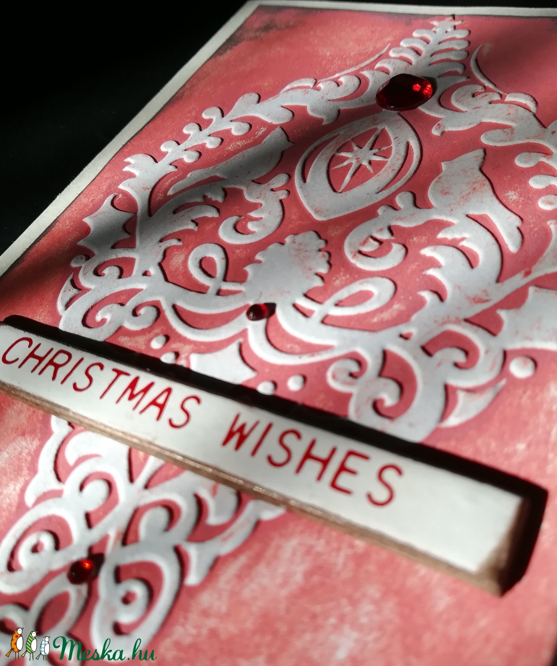 PIROS KARÁCSONY - 2 db képeslap - karácsony - karácsonyi ajándékozás - karácsonyi képeslap, üdvözlőlap, ajándékkísérő - karácsonyi ajándékozás - Meska.hu