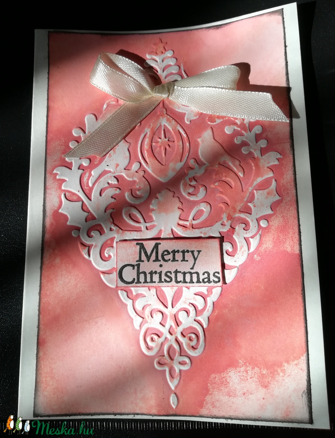 PIROS KARÁCSONY - 2 db képeslap - karácsony - karácsonyi ajándékozás - karácsonyi képeslap, üdvözlőlap, ajándékkísérő - karácsonyi ajándékozás - Meska.hu