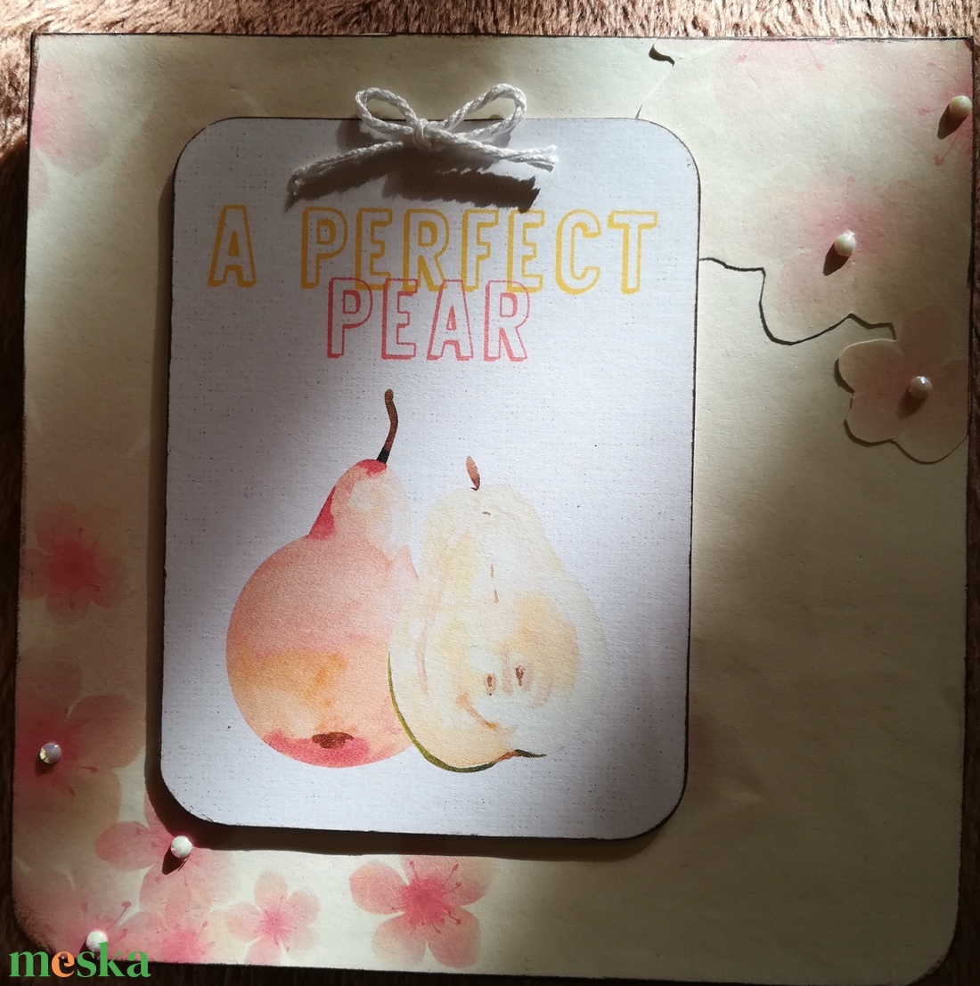 PERFECT PEAR  Tökéletes társ - 1 db képeslap  - otthon & életmód - papír, írószer - ajándékozás kellékei - képeslap, üdvözlőlap - Meska.hu