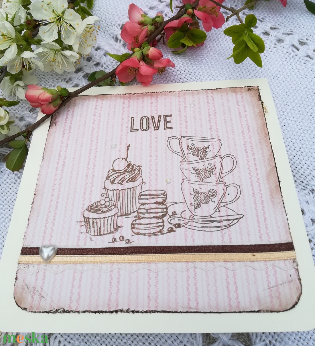 Love vintage - képeslap 1 db - otthon & életmód - papír, írószer - ajándékozás kellékei - képeslap, üdvözlőlap - Meska.hu