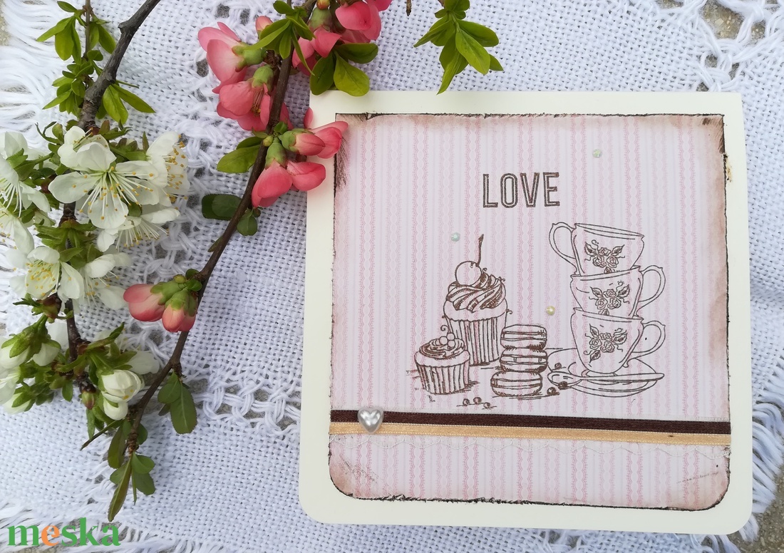 Love vintage - képeslap 1 db - otthon & életmód - papír, írószer - ajándékozás kellékei - képeslap, üdvözlőlap - Meska.hu
