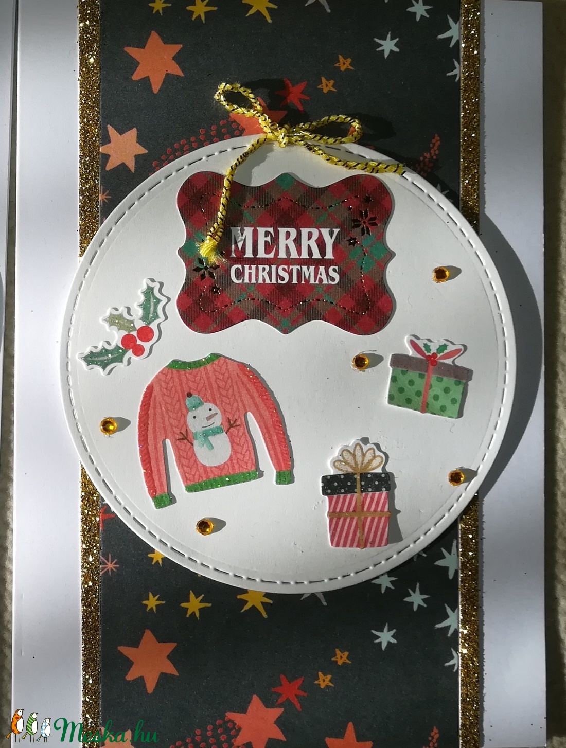 Pulóveres - 1 db képeslap - karácsony - karácsonyi ajándékozás - karácsonyi képeslap, üdvözlőlap, ajándékkísérő - Meska.hu