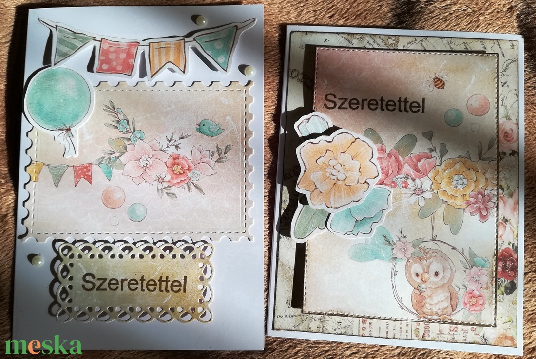 SZERETETTEL - 2 db képeslap - otthon & életmód - papír, írószer - Meska.hu