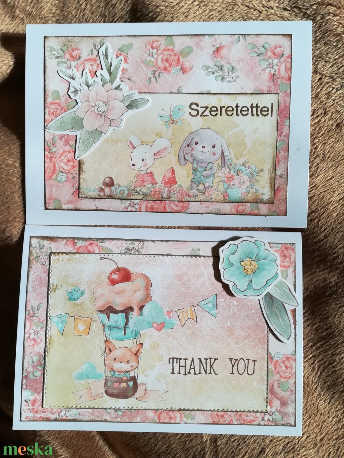 ERDEI ÁLLATOK - szeretettel, thank you - 2 db képeslap - otthon & életmód - papír, írószer - Meska.hu ERDEI ÁLLATOK - szeretettel, thank you - 2 db képeslap - otthon & életmód - papír, írószer - Meska.hu