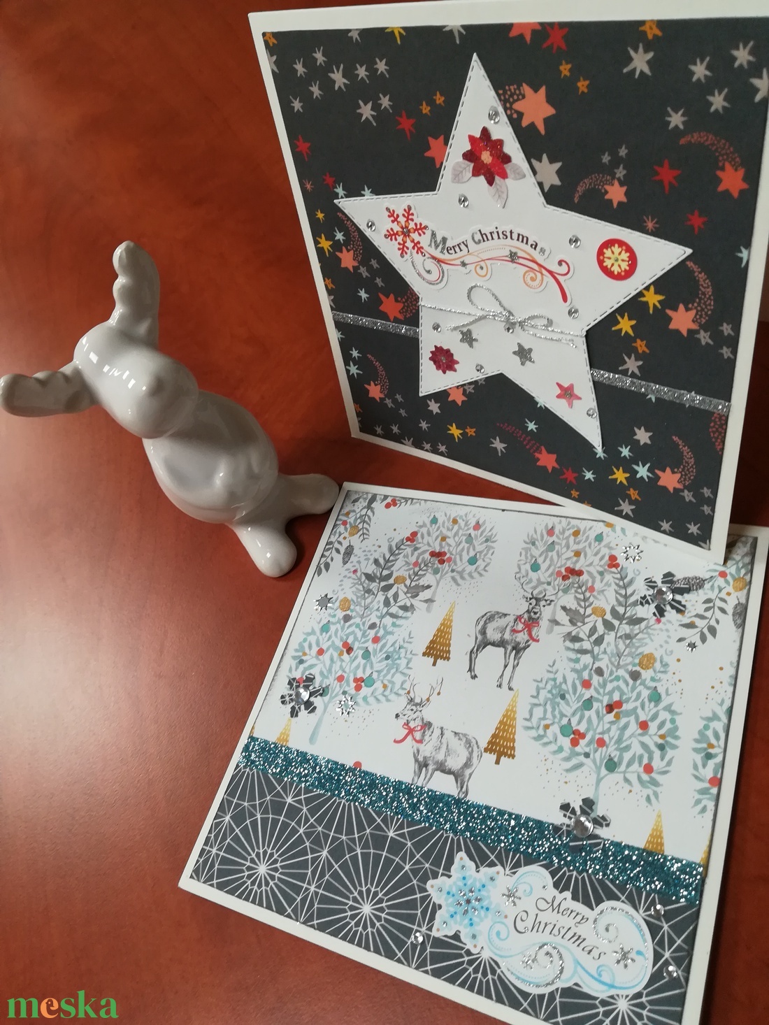 CSILLAG + ERDŐ - 2 db képeslap - karácsony - karácsonyi ajándékozás - karácsonyi képeslap, üdvözlőlap, ajándékkísérő - Meska.hu