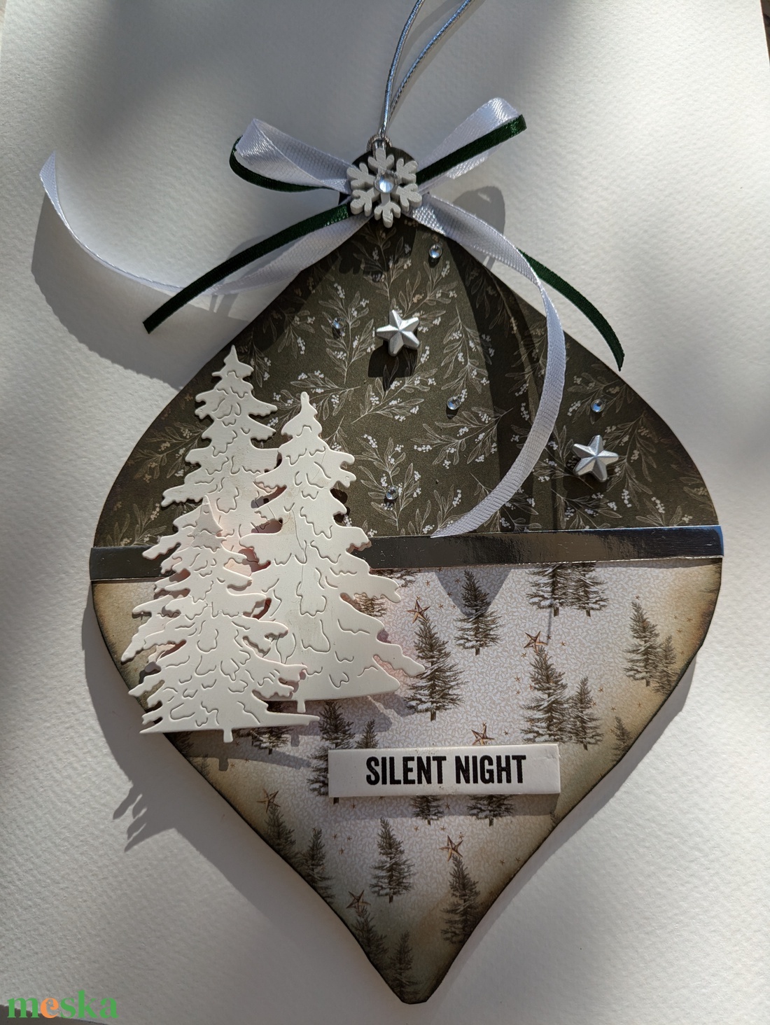 Silent night -1 db ajtódísz - karácsony - adventi díszek - adventi ajtódísz - Meska.hu