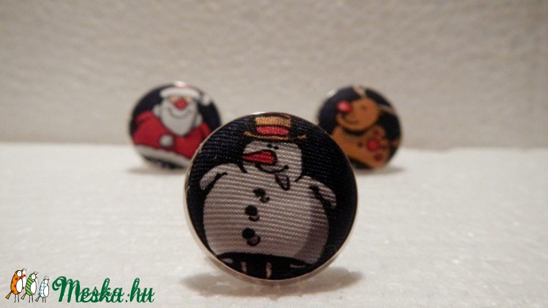 Hóember gyűrű nyakkendőből  -  - Meska.hu