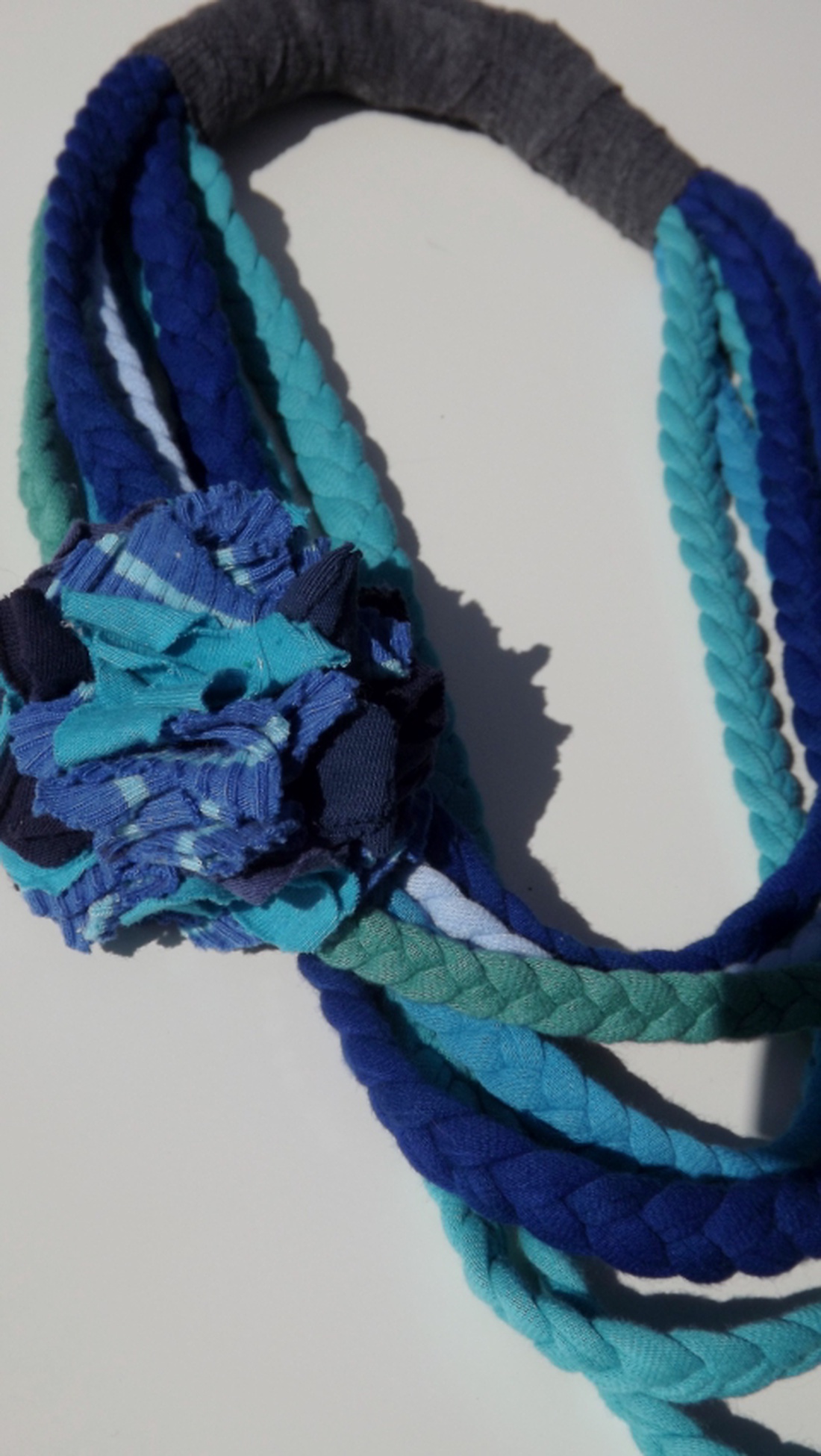 -50% AKCIÓ! Kékek játéka - fonott textilnyaklánc -  - Meska.hu