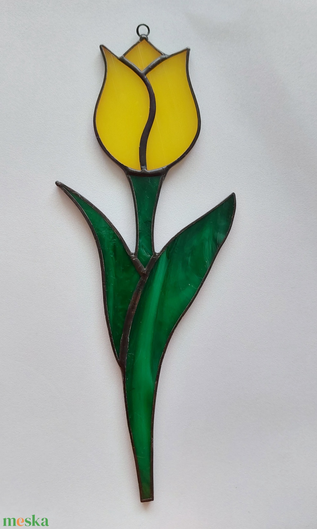 Tulipán, Tiffany technikával készült üveg virág (sárga) - otthon & életmód - dekoráció - fali és függő dekoráció - függődísz - Meska.hu Tulipán, Tiffany technikával készült üveg virág (sárga) - otthon & életmód - dekoráció - fali és függő dekoráció - függődísz - Meska.hu