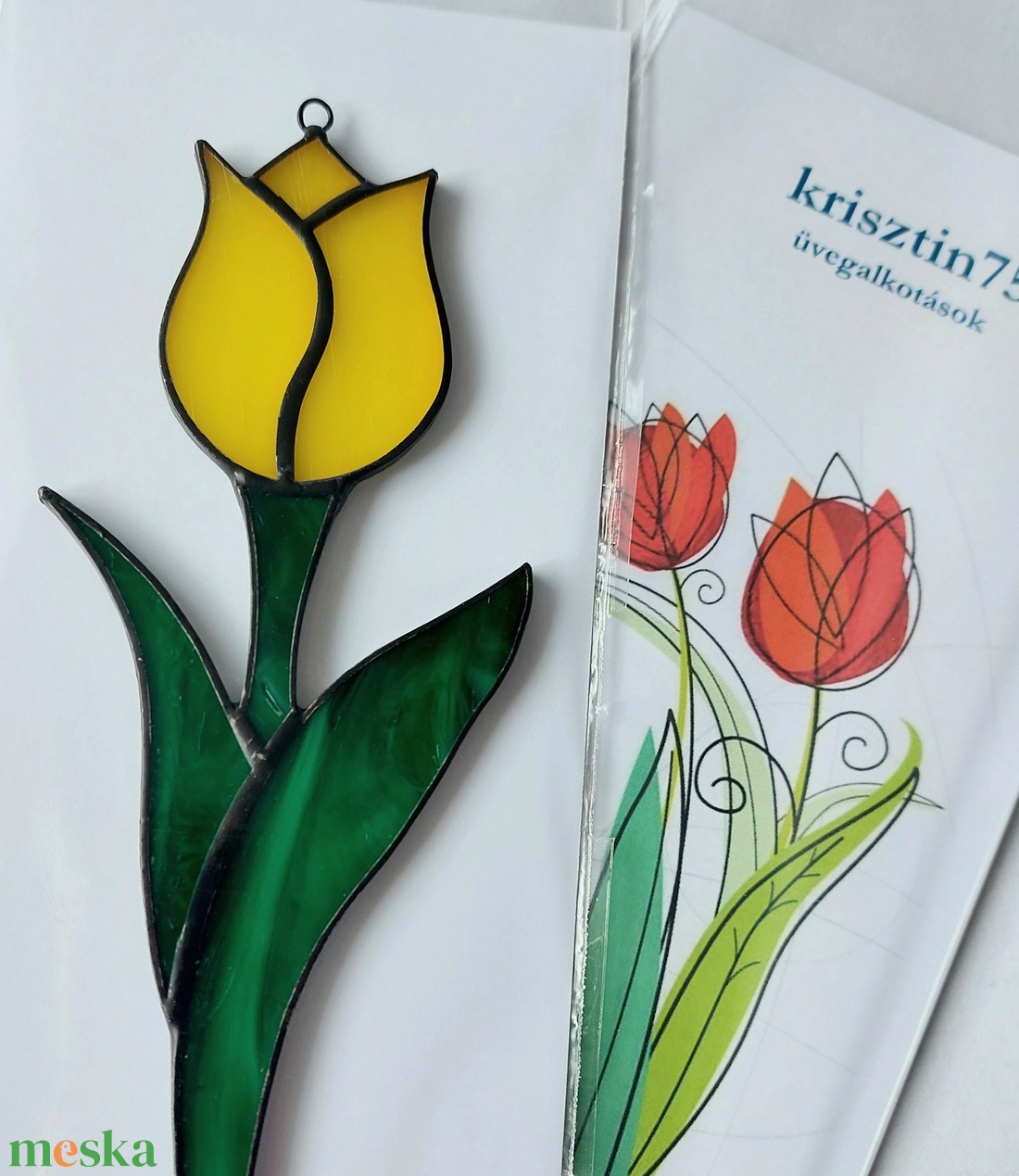 Tulipán, Tiffany technikával készült üveg virág (sárga) - otthon & életmód - dekoráció - fali és függő dekoráció - függődísz - Meska.hu Tulipán, Tiffany technikával készült üveg virág (sárga) - otthon & életmód - dekoráció - fali és függő dekoráció - függődísz - Meska.hu