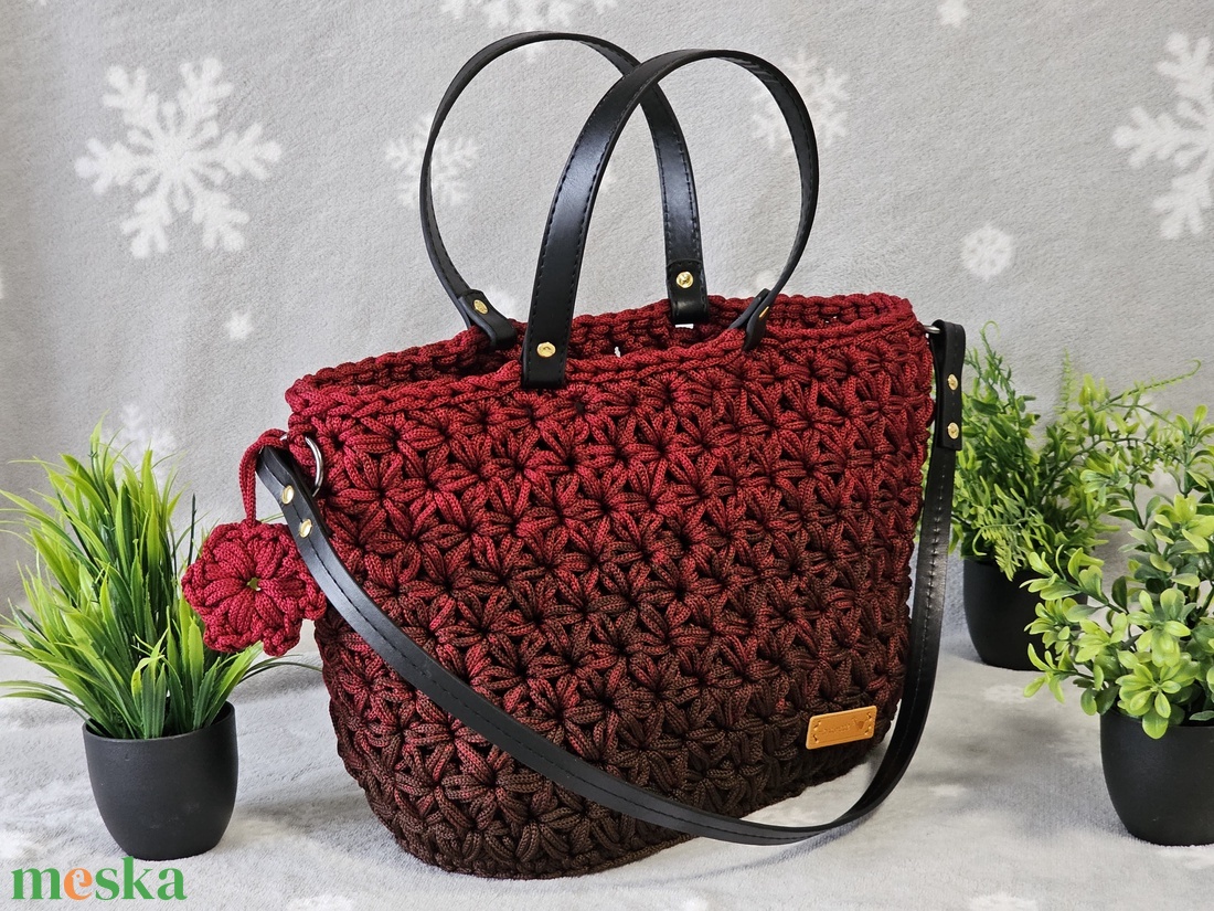 Jázmin mintás táska  - táska & tok - bevásárlás & shopper táska - shopper, textiltáska, szatyor - Meska.hu
