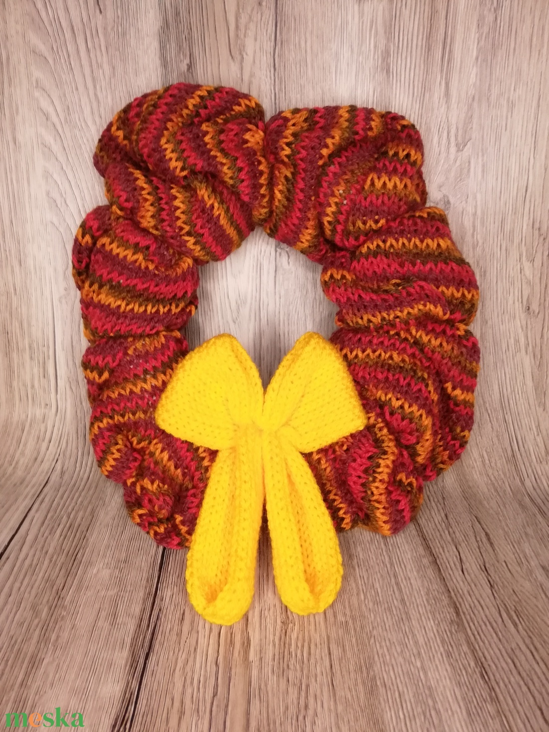 Színes őszi ajtódísz masnival - otthon & életmód - dekoráció - ajtó- és ablak dekoráció - ajtódísz & kopogtató - Meska.hu