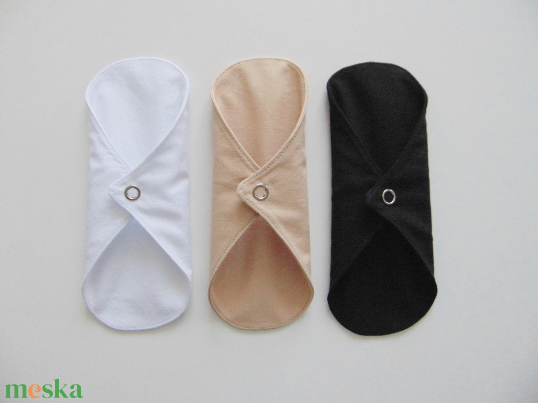 Mosható tisztasági betét- fekete-fehér-bézs (3 db/ cs)/ mosható textil betét,  mosibetét, zero waste - szépségápolás - intim higiénia - tisztasági betét - Meska.hu