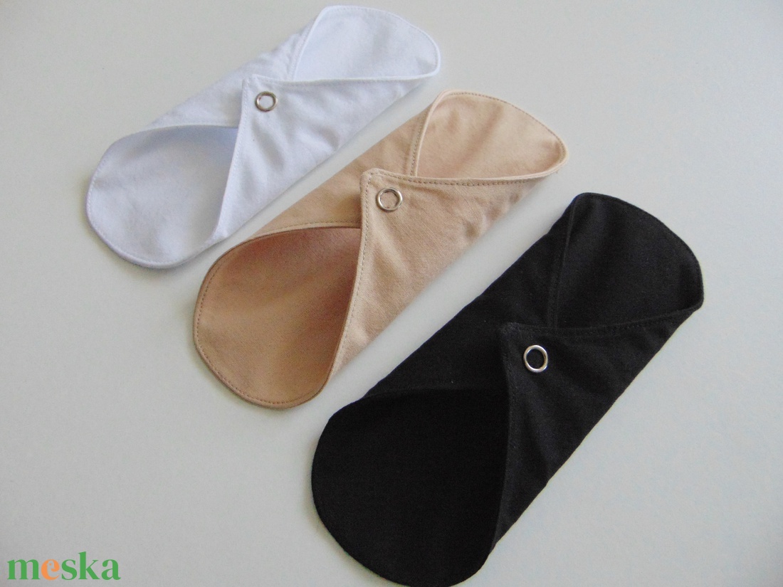 Mosható tisztasági betét- fekete-fehér-bézs (3 db/ cs)/ mosható textil betét,  mosibetét, zero waste - szépségápolás - intim higiénia - tisztasági betét - Meska.hu