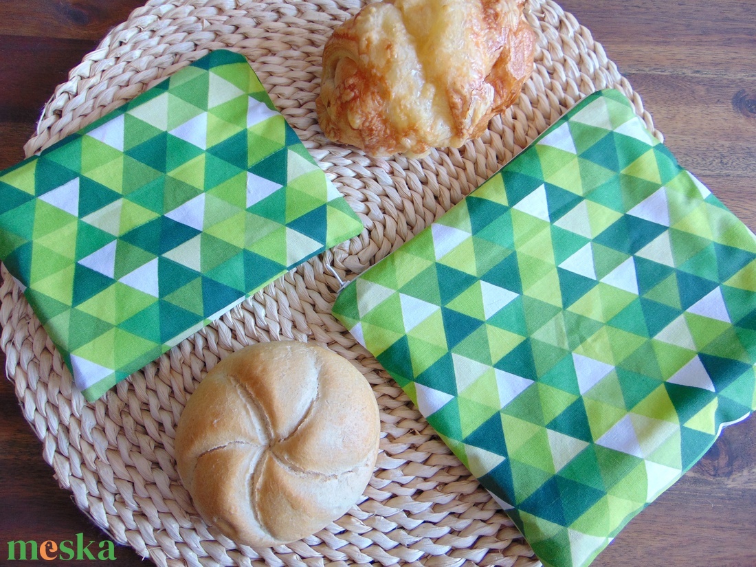 Szendvics/ snack tasak szett (2 db/ cs) - zöld háromszög mintás/ szendvics csomagoló, nowaste, - táska & tok - uzsonna- & ebéd tartó - szendvics csomagoló - Meska.hu Szendvics/ snack tasak szett (2 db/ cs) - zöld háromszög mintás/ szendvics csomagoló, nowaste, - táska & tok - uzsonna- & ebéd tartó - szendvics csomagoló - Meska.hu